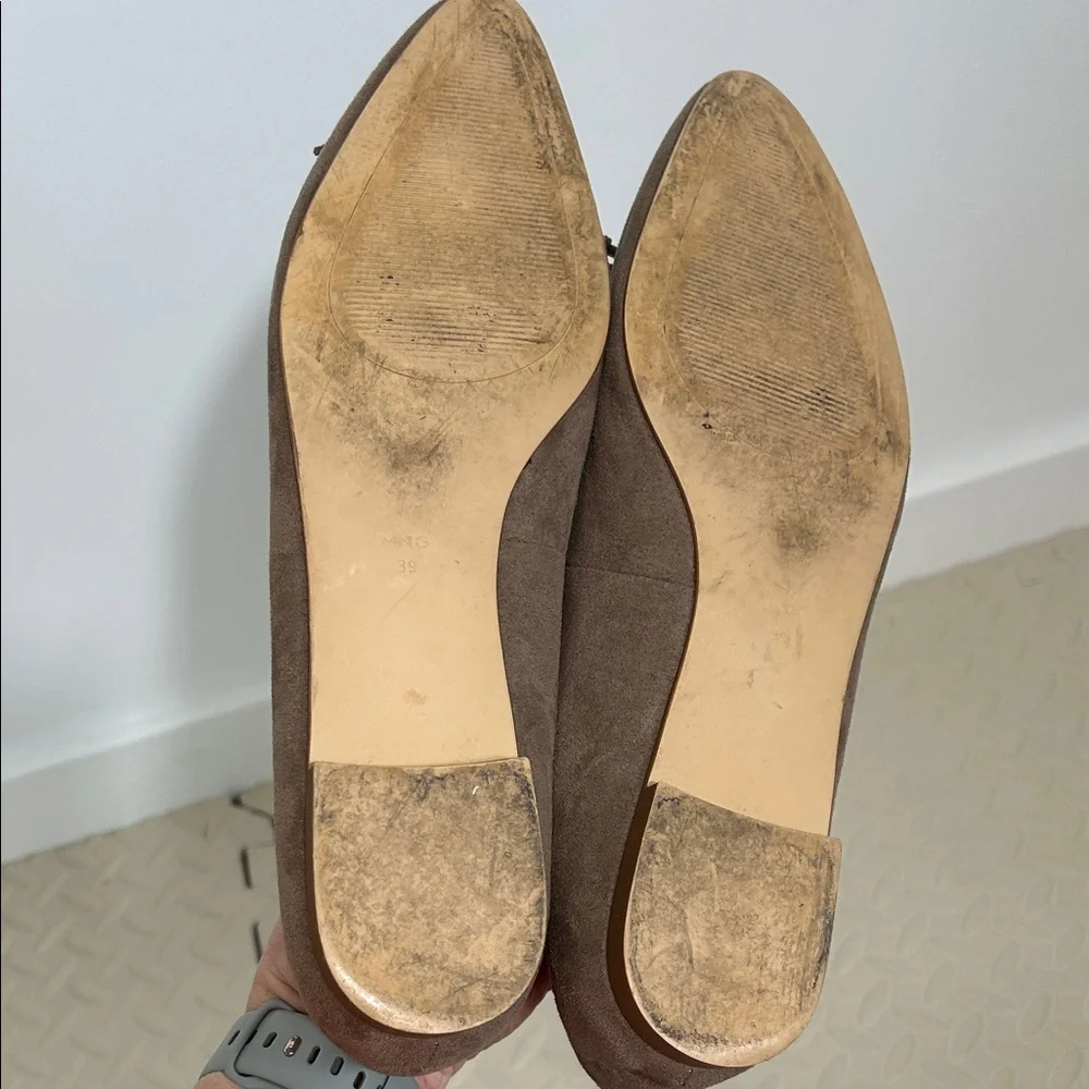 Mango Brown Suede Loafers with Bow - Picture 5 of 5